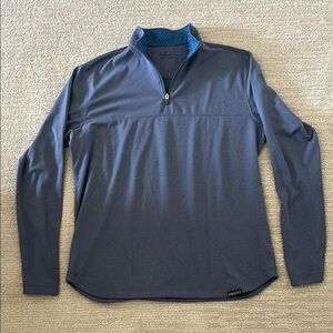 Primo Blue  Zip-Up with Patterned Collar